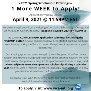 1 Week to Apply to Scholarships