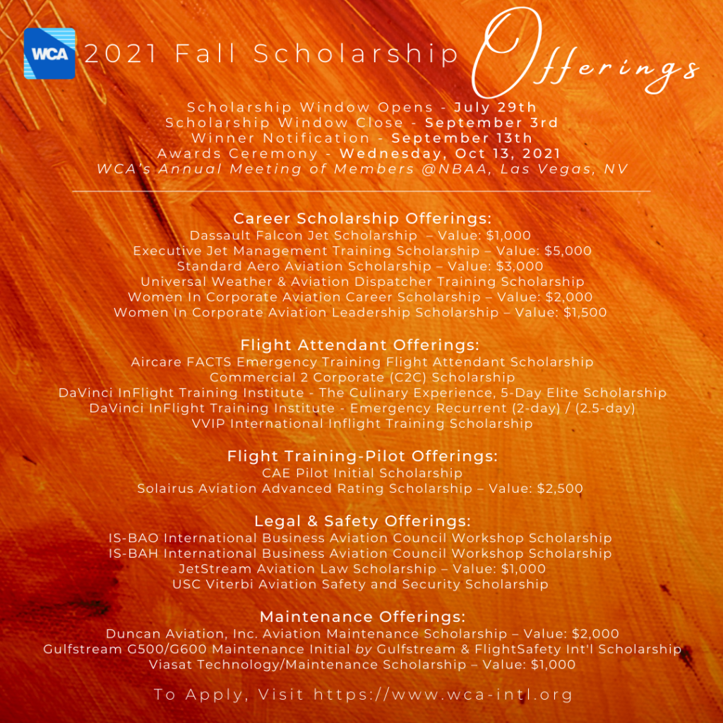 2021 Fall Scholarship Offerings Now Available!