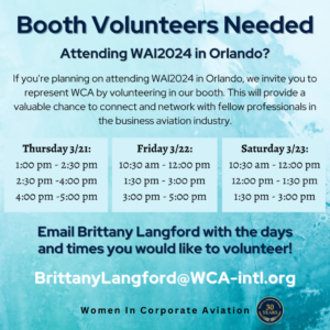 Booth Volunteers Needed at WAI2024!